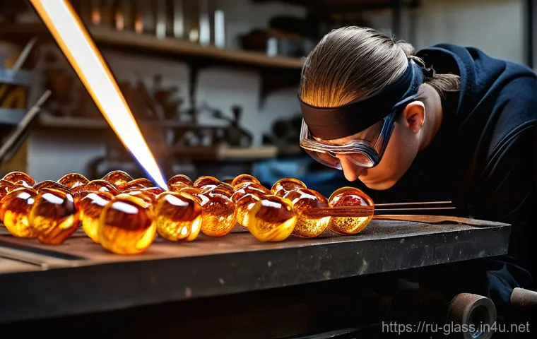 유리공예 심화 과정 교육 - A beautifully sculpted glass vase created using the fusing technique, showcasing smooth, flowing lin...