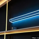 Home 20 유리공예 LED 네온사인 제작법 - A sleek, elegant LED neon sign crafted from thin borosilicate glass with smooth, gentle curves glowi...