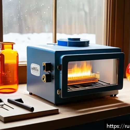 Home 30 유리공예 소형 가정용 장비 추천 - A cozy home glassblowing workshop featuring a compact propane mini furnace with digital temperature ...